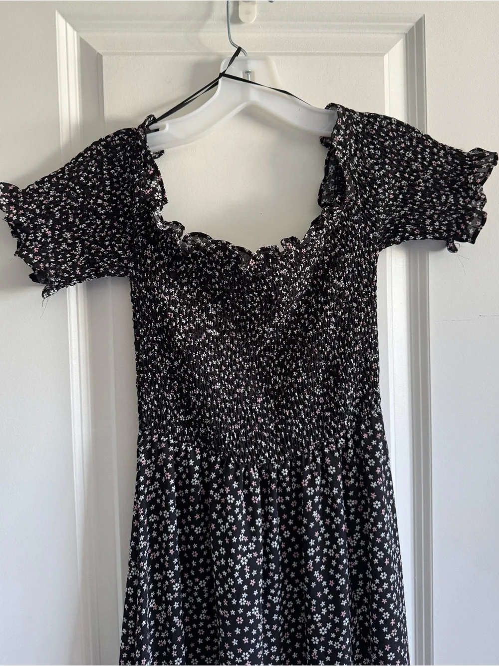 Blue Rain Black Floral Off-Shoulder Maxi Dress with Side Slit - Picture 6 of 10